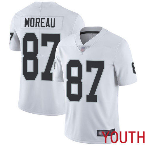 Oakland Raiders Limited White Youth Foster Moreau Road Jersey NFL Football #87 Vapor Untouchable Jersey